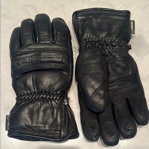 Bogner Black Leather Men's Gloves